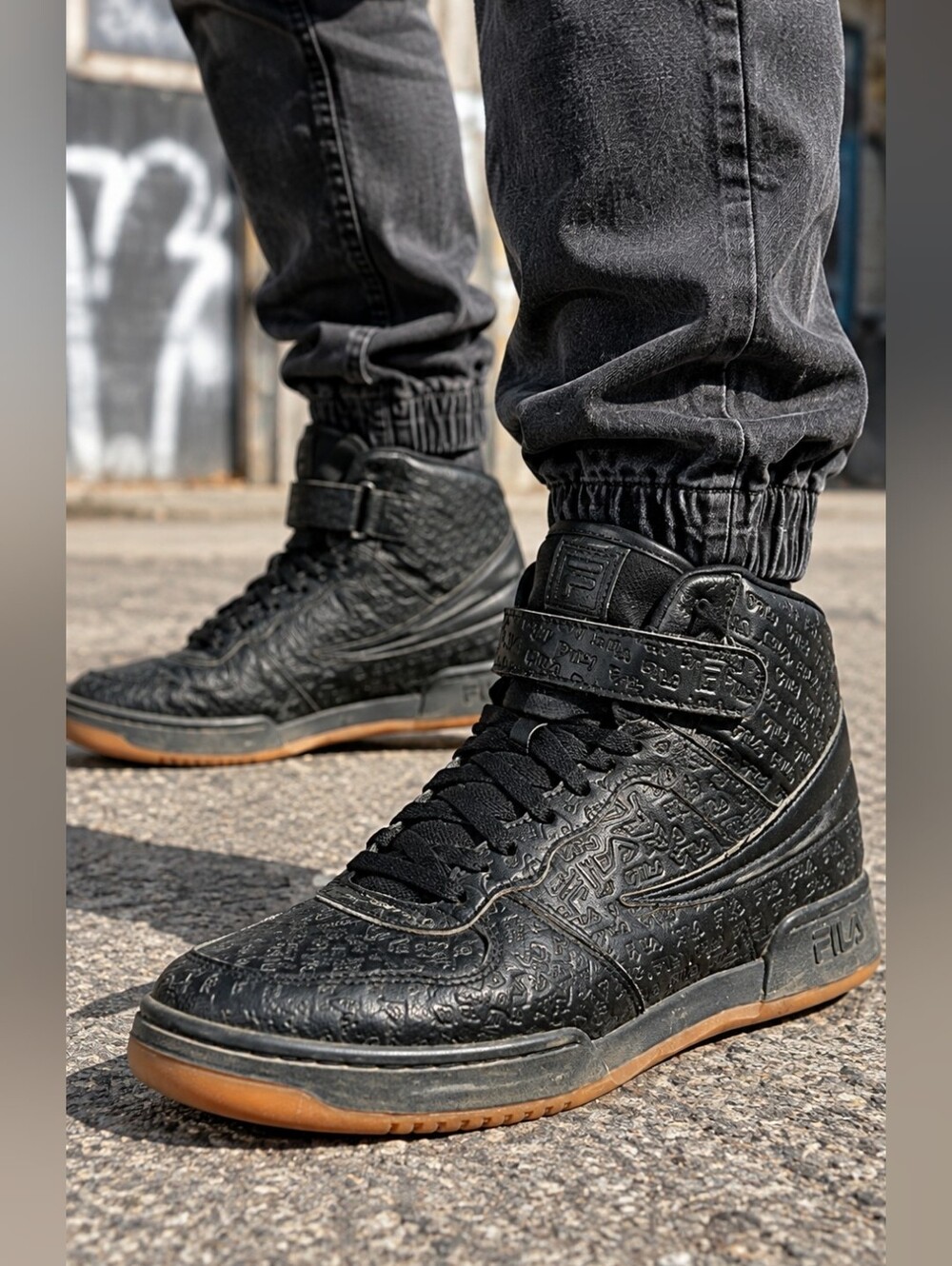 FILA High Top Sneakers Men’s 10 Strap Streetwear